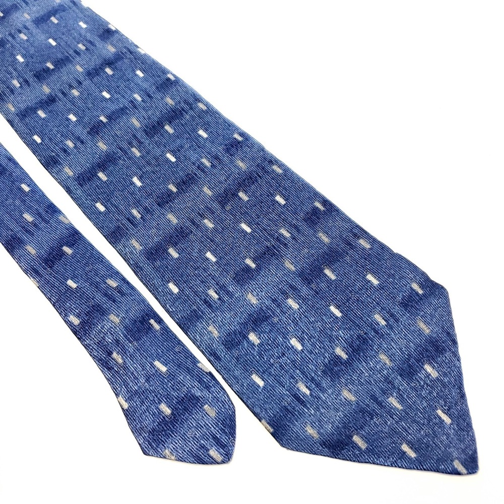 Croft & Barrow Blue Abstract Jacquard Print Wide Silk Tie‎